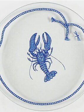 Lynn Chase Costa Azzurra Glassware Dessert Plates Full Set of 6